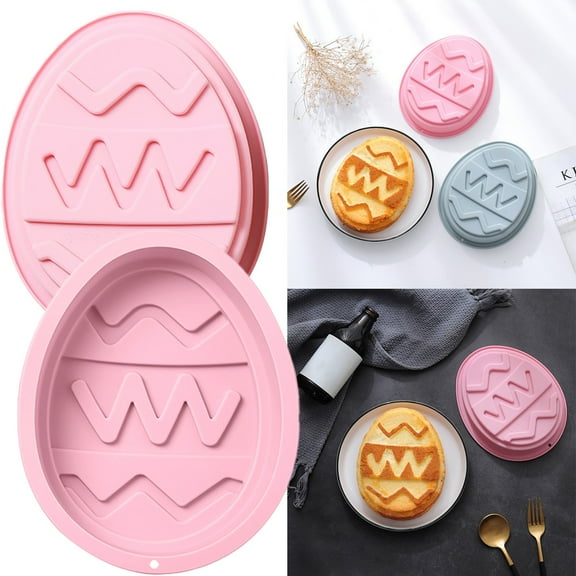 Easter Egg Molds Silicone Bunny Egg Muffin Cupcake Pan Non-stick Half Egg Shaped Moulds for Easter Breakable Chocolate, Easter Baking