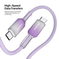 thumbnail image 5 of Powertek Frosty USB-C to USB-C Braided Cable, 6 ft, Purple, 5 of 7
