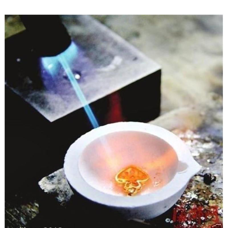 Quartz Silica Melting Crucible Dish Pot Cup for Gold Silver 100g 4.5x1.7cm