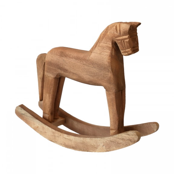 BESTSKY Wooden Rocking Horse Diy Craft for Kids Birthday Home Decor