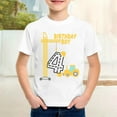 thumbnail image 2 of OOOUM Boys Birthday 4Th T Shirt Kids Letter Print Short Sleeve Casual Tops Breathable Relaxed Fit Summer Tees White 3-4 Years, 2 of 4