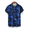thumbnail image 4 of LIBRCLO Casual Button Down Shirts for Men Short Sleeve Hawaiian Shirts Thin Quick Dry Breathable Summer Beach Shirts Navy S, 4 of 6