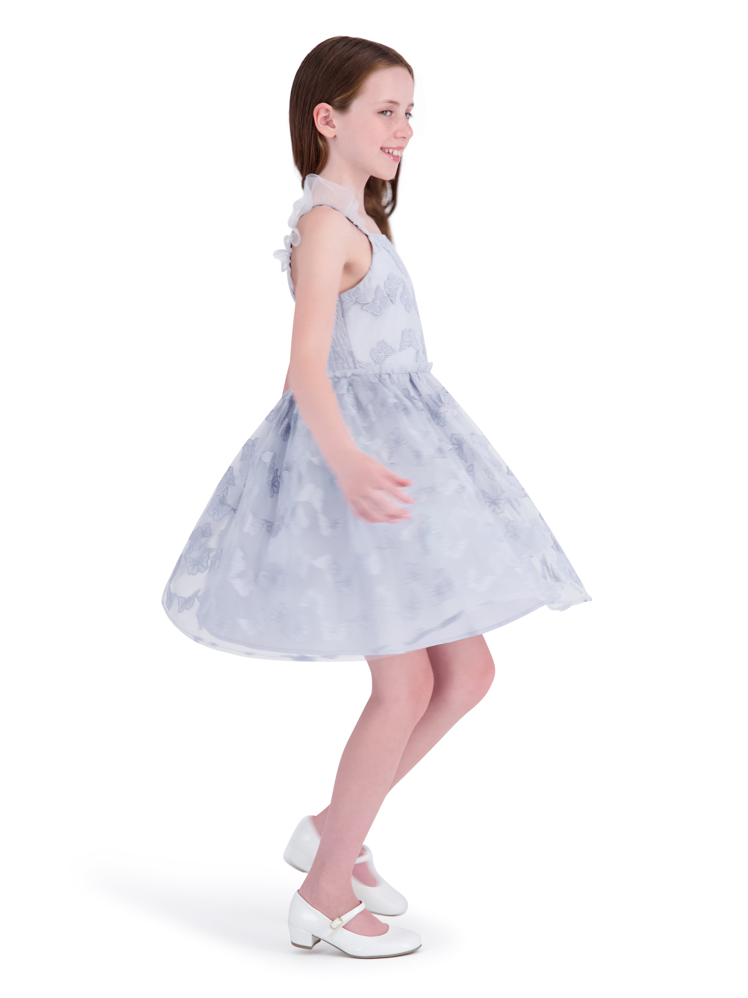 Kensie Girl Sleeveless Emb Butterfly Dress with Tiered Skirt, Sizes 4-16