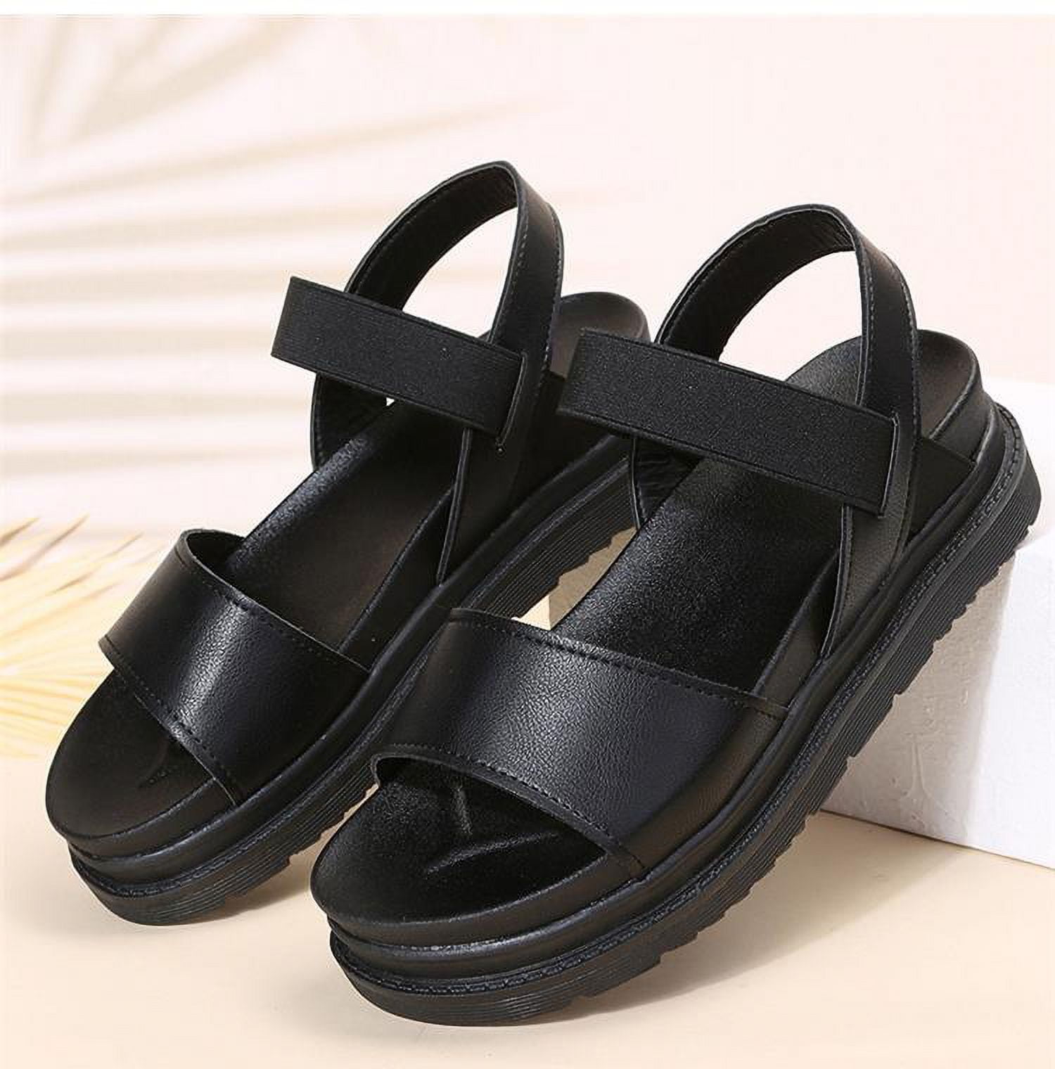 Buy ZaHu Women's Flats Sandals Stylish Flat Fashion Casual Black Grey Ladies  Footwear Sandal For Women's And Girls (Black, Numeric_4) at