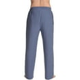 thumbnail image 3 of LWavelet Men's Pajama Pants - Drawstring & Button Waist Soft Fabric Nightwear & Loungewear Comfortable Pants Blue M, 3 of 4