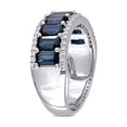 thumbnail image 2 of 3.15 Carat (Ctw) Blue Sapphire Ring band with Diamonds in 14K White Gold for Women, 2 of 6