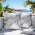 thumbnail image 4 of Abstract Marble Texture Outdoor Pillow Covers Pack of 2 Gradient Light Gray Waterproof Throw Pillow Covers Decorative Cushion Cases for Patio Garden Tent Balcony Couch 18x18 inch, 4 of 8