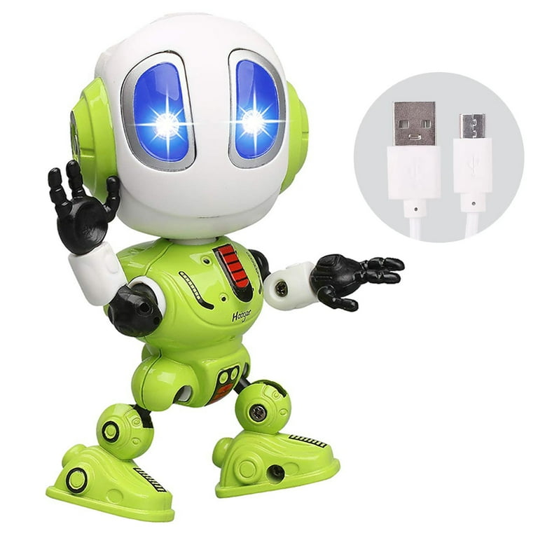 Robot Kids Toys Mini Robot Talking Toys for Boys and Girls Travel Toys Help Kids Talking for Christmas Stocking Stuffers LED Lights and Interactive