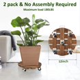 thumbnail image 3 of Soporte con ruedas para plantas Yangbaga de madera de 30 cm, paquete de 2, 3 of 6