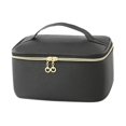 thumbnail image 3 of Estuche de almacenamiento para bolsa de maquillaje, poliéster, accesorios esenciales, bolsa de viaje portátil Negro, 3 of 9
