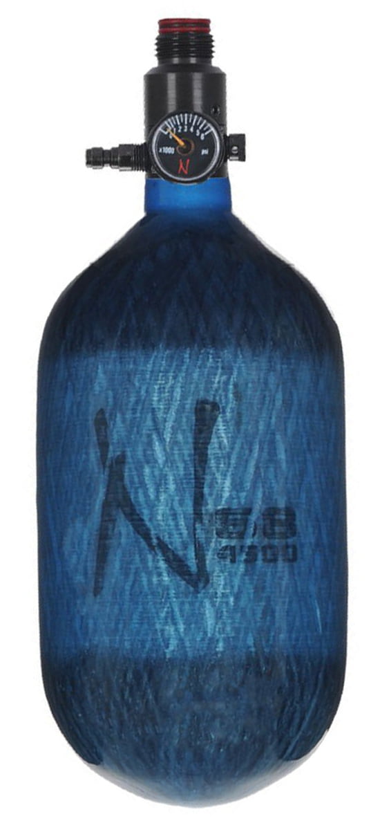 Ninja 68/4500 LITE Nitrogen Translucent Blue Paintball HPA Tank Standard Reg