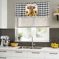 thumbnail image 5 of 2 Pack Valances for Windows, Yellow Sunflowers Yak Window Valances for Living Room/Bedroom/Bathroom, Black White Checkered Pastoral Buffalo Light Filtering Kitchen Curtain Valance 54"W x18" L, 5 of 9