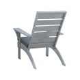 thumbnail image 4 of Linon Rockport Slat Back Acacia Outdoor Lounge Chair with Cushion, Gray/Dark Gray, 4 of 9