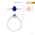thumbnail image 4 of ANGARA Natural Pear Sapphire Solitaire Ring with Trio Diamond Accents in 14K White Gold for Women (Size-7x5mm) | September Birthstone, Anniversary, Jewelry Gift for Women | Natural Blue Sapphire Ring, 4 of 8