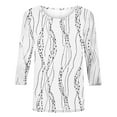 thumbnail image 4 of JTZGDY Floral Tops for Women Loose Fit Casual Fall 3/4 Lenght Sleeve Crewneck Graphic Tunic T-Shirts Lightweight Dressy Pullover Blouse White XXXL, 4 of 9