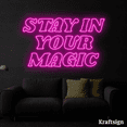 thumbnail image 3 of Craftnamesign Stay In Your Magic Neon Sign, Bedroom Decor, Quotes LED Sign, 3 of 4
