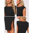 thumbnail image 5 of DARING DIVA Women's Sheath Boat Neck Formal Ruched Office Work Dress L Black, 5 of 5