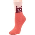 thumbnail image 5 of Women Wool Socks Thick Warm Winter Cartoon Animal Cat Elk Pattern Casual Soft Cozy Crew Socks 5 Pairs Pack, 5 of 7