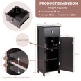 thumbnail image 4 of Giantex Wooden Bathroom Floor Cabinet, Freestanding Storage Cabinet w/Adjustable Shelf & Anti-Tilt Design, Brown, 4 of 8