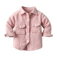 thumbnail image 6 of Generic Toddler Boys Girls Shirt Coat Jacket Plaid Long Sleeve Kids Turn Down Collar Button Tops Outwear Long Sleeves for Girls Or Boys for Holiday Winter Party Christmas（18-24 Months Red）, 6 of 9