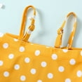 thumbnail image 6 of Infant Baby Girls Clothes Baby Girls One-piece Swimsuit Sleeveless Suspender Cute Bowknot 6-12 Months Girls Summer Polka Dots Swimwear Headband Set Yellow, 6 of 8