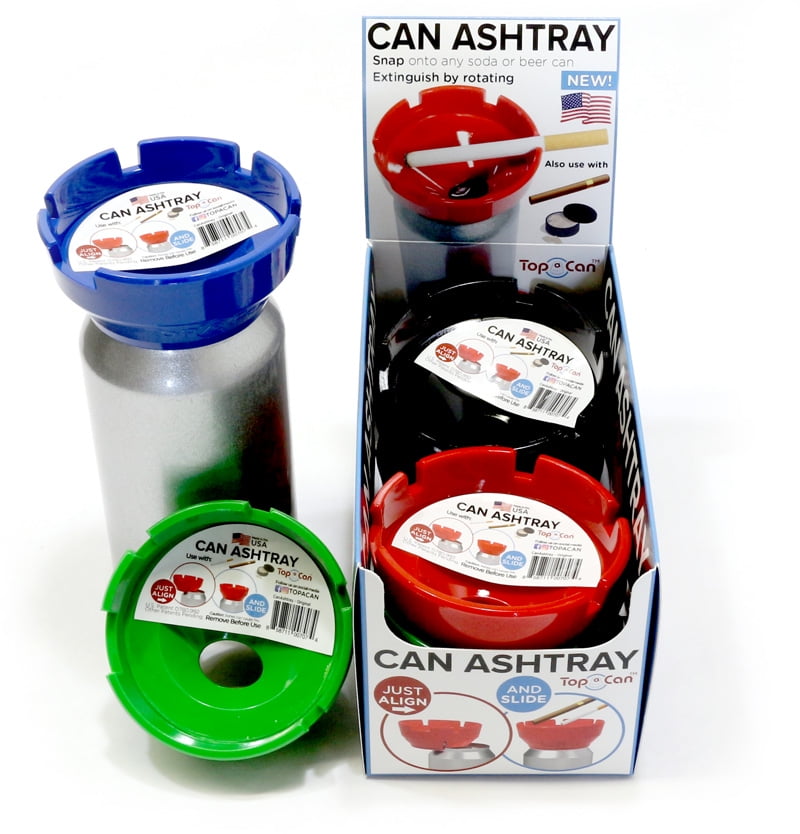 Random Colour takestop Posa Ashtray Ash Snap Metal 9 cm Table Pressure Closure Closed Smoker Ashtray Gadget