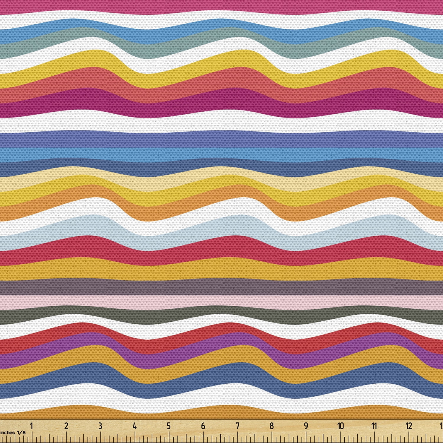 Colorful Fabric by the Yard, Demonstration of Wavy Stripes Flowing ...
