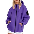 thumbnail image 2 of Windbreaker Jacket Women 2025 Fall Outdoor Hiking Travel Windproof Zip Up Hooded Windbreaker with Pockets Outerwear, 2 of 8