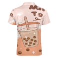 thumbnail image 5 of Milk Tea Drink Cute Design Men Zipper T-shirt Summer Casual Short Sleeve T-shirt Top, 5 of 7