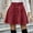 Wine, variant on Dyfzdhu Skirts For Women Solid Color High Waist Corduroy A-Line Skirt Mini Skirt