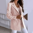 thumbnail image 6 of Yigetop Casual Blazer for Women Women Casual Solid Single Button Lapel Long Sleeve Slim Suit Temperament Blazers Coat for office Ladies Fitted Blazers for Women Pink 2XL, 6 of 7