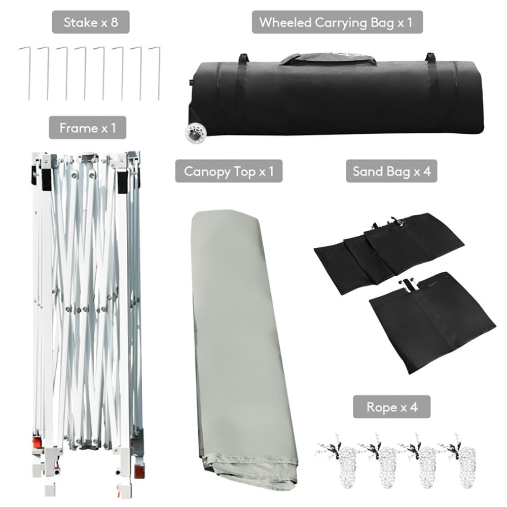 Aimee Lii 17 Feet x 10 Feet Foldable Pop Up Canopy with Adjustable Instant Sun Shelter, Backyard Canopy Gazebo, Gray Aimee Lii 17 Feet x 10 Feet Foldable Pop Up Canopy with Adjustable Instant Sun Shelter, Backyard Canopy Gazebo, Gray
