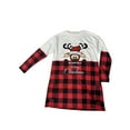 thumbnail image 4 of Gureui Women's Christmas Casual Shirts Mini Dress,Long Sleeve Crewneck Plaid Elk Printed Patchwork Loose Pulllover Xmas Blouse Dress, 4 of 9