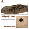thumbnail image 4 of 15ft Large Patio Umbrella with Solar Lights, Double-Sided Outdoor Market Rectangle Beach Umbrellas with 36 LED Lights, Umbrella Base (Stand) Included, 4 of 9