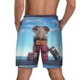 thumbnail image 3 of Sigee Elephant Sits Print Mens Swim Trunks with Compression Liner Quick Dry Swim Stretch Beach Shorts with Pockets,S-3XL, 3 of 7