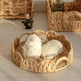 thumbnail image 6 of Scalloped Edge Round Tray, Serving Tray with Built-in Handles, Decoratve for Coffee Table, Rattan, 6 of 8