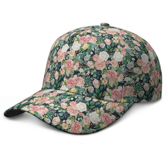 Wildflower Dad Hat – Rustic Floral Baseball Cap Featuring Artistic Watercolor Bloom and Botanical Nature Pattern, Adjustable Snapback