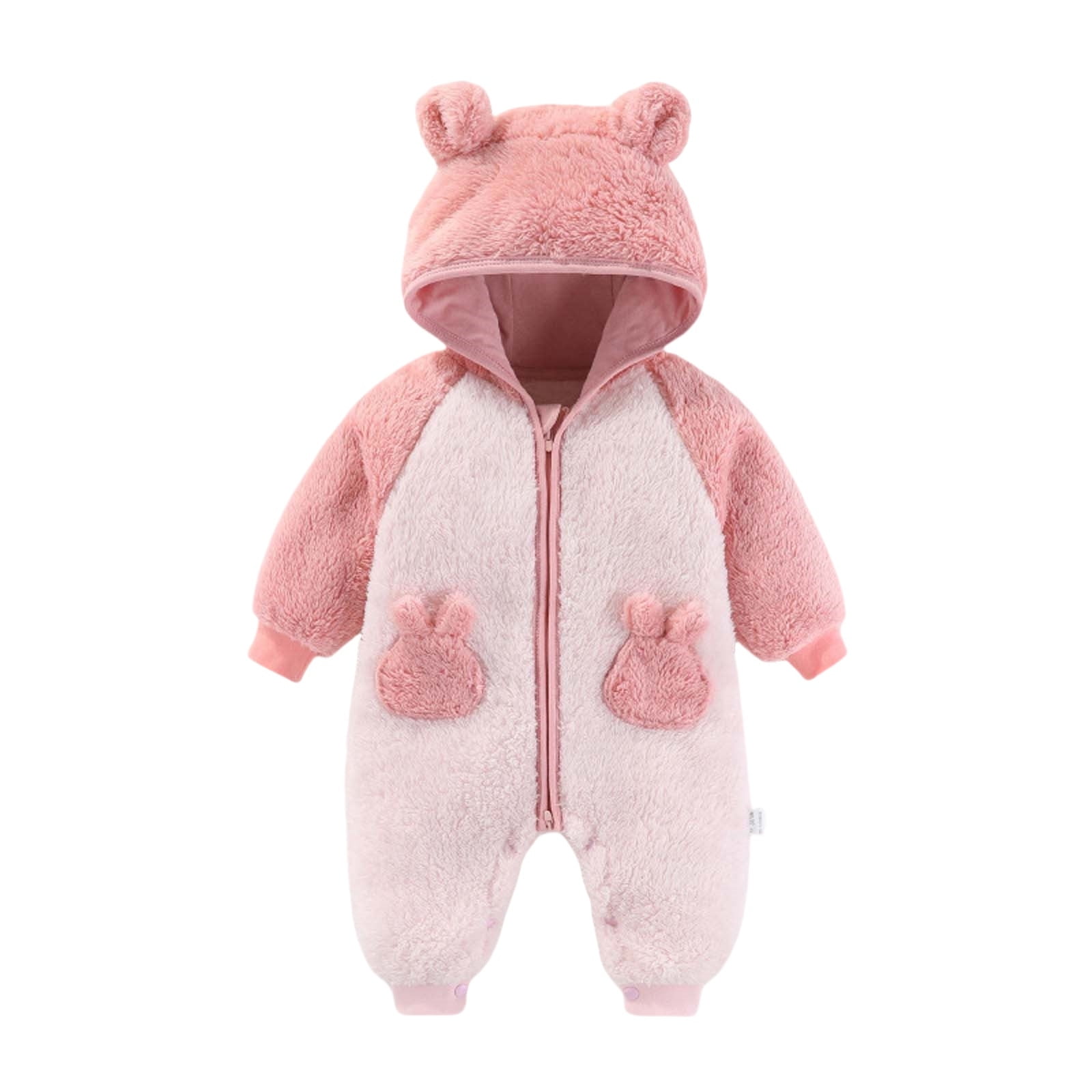 Hicidod Toddler Jumpsuit Romper Long Sleeve Hooded Baby Snowsuit Outwear Winter Padded Warm Cute Infant Onesie
