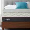 Lucid 4" Cooling Gel Plush Memory Foam Mattress Topper with Cover, Full