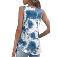 thumbnail image 3 of Mengpipi Tank Top for Women Summer Pleated Loose Casual Sleeveless Tunic Tops , Blue-white-L(US 12-14), 3 of 5