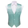 thumbnail image 1 of Barry Wang-Chaleco de seda para hombre, 30 colores, liso, negro, azul, verde, rojo, Pik Gold Champain, chaleco ajustado de satén morado, Tops para hombre, 1 of 5