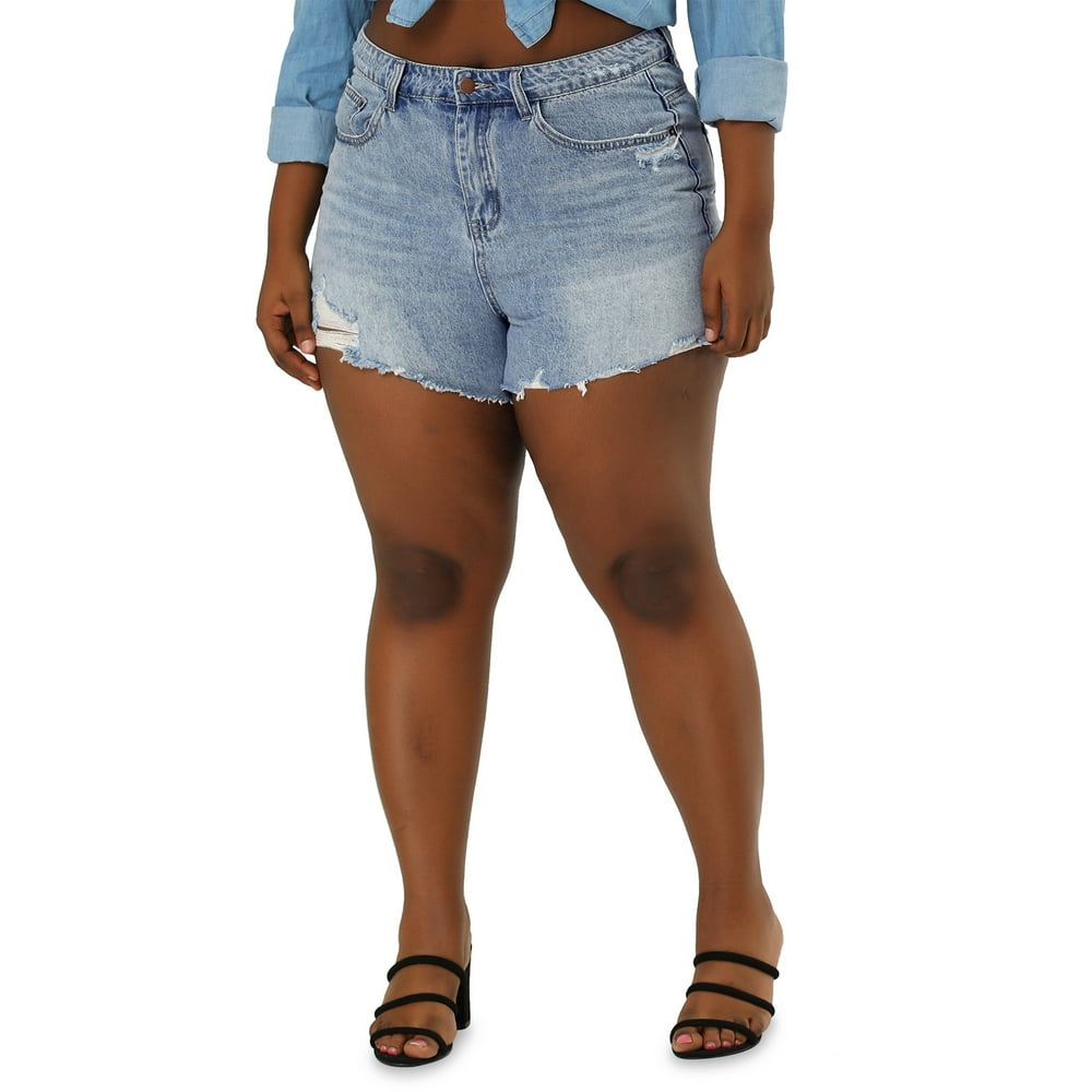 plus size denim shorts