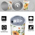 thumbnail image 4 of Sunflower 20 Oz Stainless Steel Skinny Tumbler – Vacuum Insulated Slim Travel Cup with Lid & Stainless Steel Straw, 360° Full Wrap Printed Tumbler for Home, Office & Outdoor Use, Spring, 4 of 6