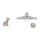 thumbnail image 1 of Escultura de gato, adorno de metal con diseño floral, figura decorativa de animal para chimenea, patio, interior, exterior, porche o valla., 1 of 8