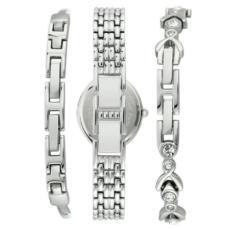 Armitron - Armitron Women's 3 Piece Silver-Tone Bracelet and Watch Box ...