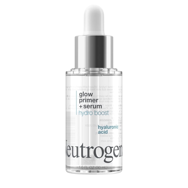 Neutrogena Hydro Boost Glow Booster Primer & Serum, Hydrating & Moisturizing Face Serum-to-Primer Hybrid, Infused with Purified Hyaluronic Acid & Designed to Instantly Hydrate,