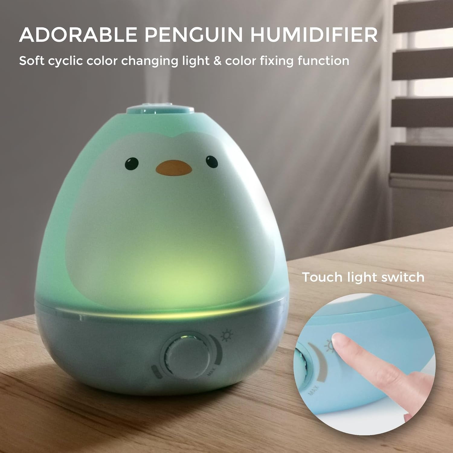 Baby 3-in-1 Cool Mist Humidifier with Essential Oil Diffuser + Nightlight, Phenol Free Humidifier for Kids Bedroom, Nursery + Large Rooms, Whisper-Quiet, Auto Shut Off
