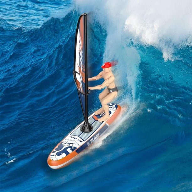 Velero de control remoto para carreras de surf. Juguete equipado con luz LED, resistente al agua y de alta/baja velocidad.