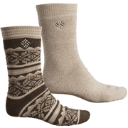Columbia Midweight Thermal Fair Isle Outdoor Socks -2-Pack, Crew (For Men) Size: L (Shoe Size 6-12)