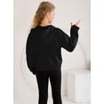 thumbnail image 3 of Hotiary 7-14Y Girls Casual Half Ziper Hoodies Long Sleeve Solid Color Pullover Sweatshirts With Thumb Hole, 3 of 8